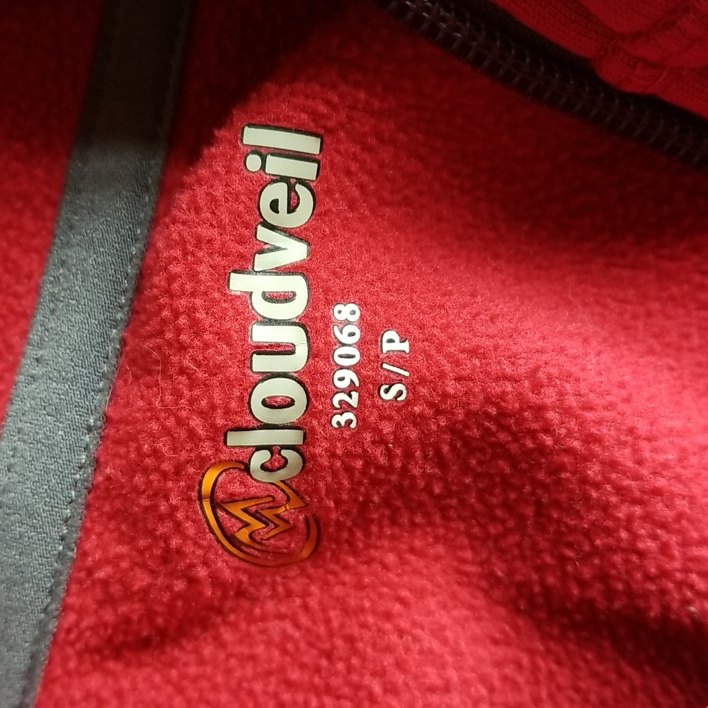 (S) Cloudveil Shiny Red Zip Up Hoodie Athleisure Sporty Activewear Comfy - Picture 3 of 6